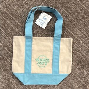 Trader Joe’s mini Blue and Cream Canvas Tote